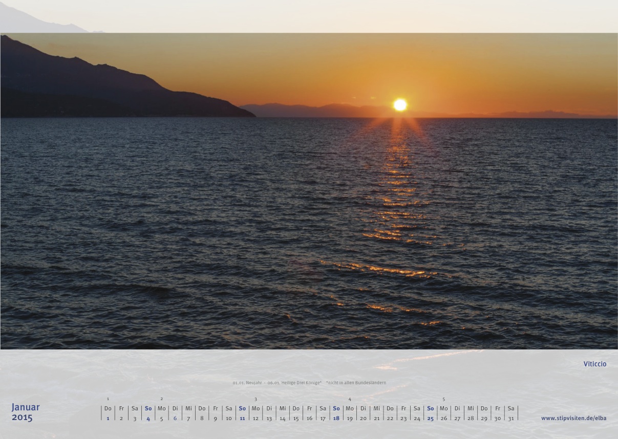Januarblatt Kalender 2015 –Elba