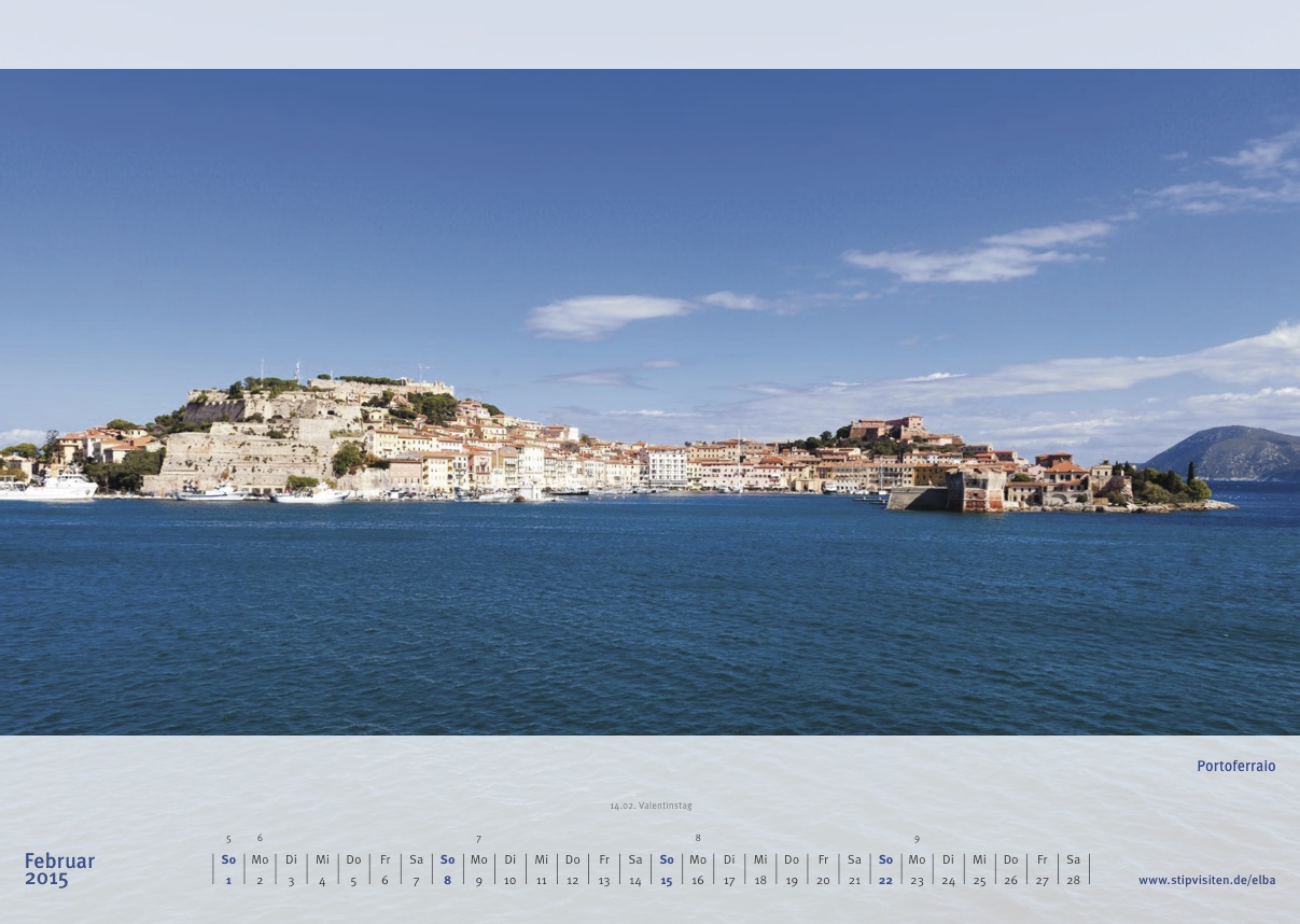 Februarblatt Kalender 2015 –Elba